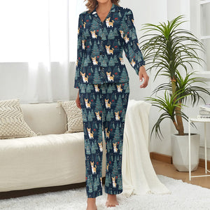 Corgi Christmas Tree Mosaic Christmas Pajamas Set for Women-Pajamas-Apparel, Christmas, Corgi, Dog Mom Gifts, Pajamas-2