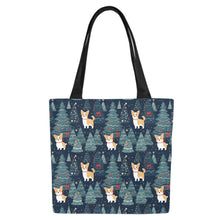 Load image into Gallery viewer, Corgi Christmas Tree Mosaic Large Canvas Tote Bags - Set of 2-Accessories-Accessories, Bags, Corgi-5