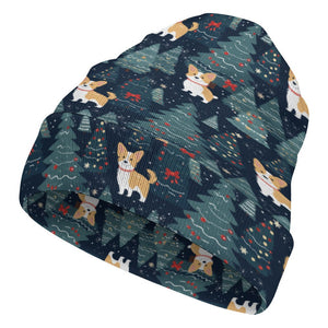 Corgi Christmas Tree Mosaic Warm Christmas Beanie-Accessories-Accessories, Christmas, Corgi, Dog Mom Gifts, Hats-ONE SIZE-4