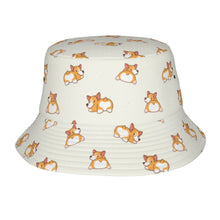 Load image into Gallery viewer, Corgi Cozy Curves Bucket Hat-Hats &amp; Caps-Accessories,Corgi,Dog Dad Gifts,Dog Mom Gifts,Hats-Ivory White-One Size-9