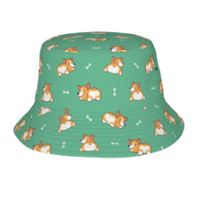 Load image into Gallery viewer, Corgi Cozy Curves Bucket Hat-Hats &amp; Caps-Accessories,Corgi,Dog Dad Gifts,Dog Mom Gifts,Hats-Mint Green-One Size-1
