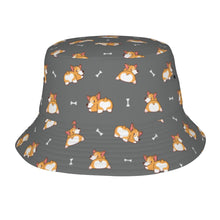 Load image into Gallery viewer, Corgi Cozy Curves Bucket Hat-Hats &amp; Caps-Accessories,Corgi,Dog Dad Gifts,Dog Mom Gifts,Hats-Parisian Gray-One Size-49