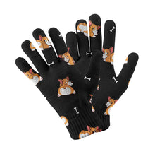 Load image into Gallery viewer, Corgi Cozy Curves Touch Screen Gloves-Accessories-Accessories,Dog Dad Gifts,Dog Mom Gifts,Gloves-Black-5