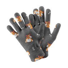 Load image into Gallery viewer, Corgi Cozy Curves Touch Screen Gloves-Accessories-Accessories,Dog Dad Gifts,Dog Mom Gifts,Gloves-Gray-4