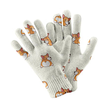 Load image into Gallery viewer, Corgi Cozy Curves Touch Screen Gloves-Accessories-Accessories,Dog Dad Gifts,Dog Mom Gifts,Gloves-White-2