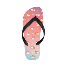 Load image into Gallery viewer, Corgi Cozy Curves Unisex Slippers - 7 Gradients-Footwear-Accessories,Corgi,Dog Dad Gifts,Dog Mom Gifts,Slippers-Tropical Sunset-S-22