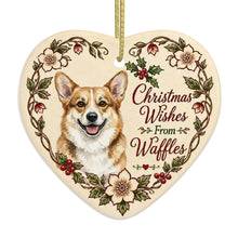 Load image into Gallery viewer, Corgi Dog Ornament - Christmas Wishes Design - Personalized with Name-Christmas Ornament-Christmas,Corgi,Personalize Artwork-4