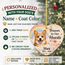 Load image into Gallery viewer, Corgi Dog Ornament - Forever In Our Hearts Design - Personalized with Name-Christmas Ornament-Christmas,Corgi,Personalize Artwork-2