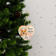 Load image into Gallery viewer, Corgi Dog Ornament - Forever In Our Hearts Design - Personalized with Name-Christmas Ornament-Christmas,Corgi,Personalize Artwork-3