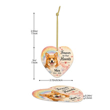 Load image into Gallery viewer, Corgi Dog Ornament - Forever In Our Hearts Design - Personalized with Name-Christmas Ornament-Christmas,Corgi,Personalize Artwork-5