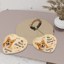 Load image into Gallery viewer, Corgi Dog Ornament - My Heart Belongs To Design - Personalized with Name-Christmas Ornament-Christmas,Corgi,Personalize Artwork-7