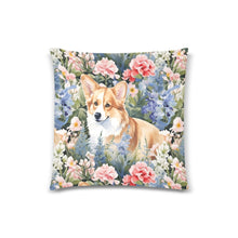 Load image into Gallery viewer, Corgi Garden Majesty Throw Pillow Covers-Cushion Cover-Corgi, Home Decor, Pillows-2