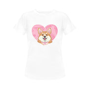 Corgi in My Heart Women's Cotton T-Shirts-Apparel-Apparel, Corgi, Shirt, T Shirt-6