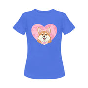 Corgi in My Heart Women's Cotton T-Shirts-Apparel-Apparel, Corgi, Shirt, T Shirt-7