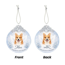 Load image into Gallery viewer, Corgi Ornament - Angel Dog Memorial Design - Personalized with Photo and Name-Christmas Ornament-Christmas,Christmas Ornament,Corgi,Personalize Artwork-5