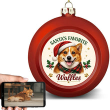 Load image into Gallery viewer, Corgi Ornament - Classic Red Round Shape - Santa's Favourite Design - Personalized with Name-Christmas Ornament-Christmas,Corgi,Personalize Artwork-1