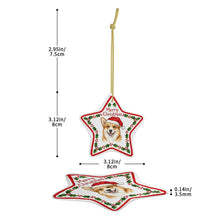 Load image into Gallery viewer, Corgi Ornament - Personalized Star Shaped Christmas Folk-Art Design-Christmas Ornament-Christmas,Corgi,Personalize Artwork-4