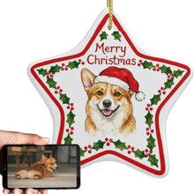 Load image into Gallery viewer, Corgi Ornament - Personalized Star Shaped Christmas Folk-Art Design-Christmas Ornament-Christmas,Corgi,Personalize Artwork-1