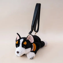 Load image into Gallery viewer, Corgi Plush Toy and Backpack - Adorable Everyday Corgi and Carry-Black-35cm-22