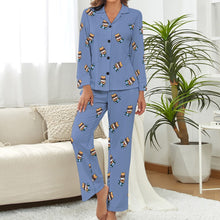 Load image into Gallery viewer, Corgi Skateboard Pajamas Set for Women-Slate Blue-XS-7