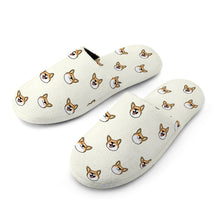 Load image into Gallery viewer, Corgi Slippers for Women - Cheerful Corgi Faces - Flannel-Accessories,Corgi,Dog Mom Gifts,Slippers-11