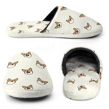 Load image into Gallery viewer, Corgi Slippers for Women - Cheerful Corgi Faces - Flannel-Accessories,Corgi,Dog Mom Gifts,Slippers-12