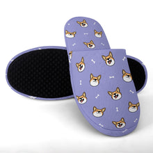 Load image into Gallery viewer, Corgi Slippers for Women - Cheerful Corgi Faces - Flannel-Accessories,Corgi,Dog Mom Gifts,Slippers-28