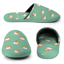 Load image into Gallery viewer, Corgi Slippers for Women - Corgi Bum Delight - Flannel-17