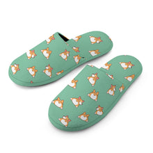 Load image into Gallery viewer, Corgi Slippers for Women - Corgi Bum Delight - Flannel-23