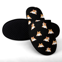 Load image into Gallery viewer, Corgi Slippers for Women - Corgi Bum Delight - Flannel-34