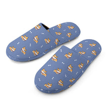 Load image into Gallery viewer, Corgi Slippers for Women - Elegant Corgi Delight - Flannel-12