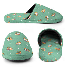 Load image into Gallery viewer, Corgi Slippers for Women - Elegant Corgi Delight - Flannel-16