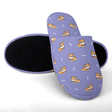 Load image into Gallery viewer, Corgi Slippers for Women - Elegant Corgi Delight - Flannel-23