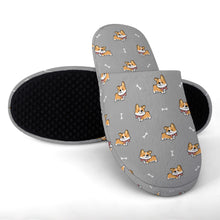 Load image into Gallery viewer, Corgi Slippers for Women - Elegant Corgi Delight - Flannel-27