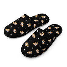 Load image into Gallery viewer, Corgi Slippers for Women - Elegant Corgi Delight - Flannel-29