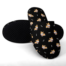 Load image into Gallery viewer, Corgi Slippers for Women - Elegant Corgi Delight - Flannel-31