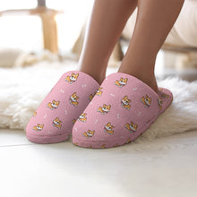Load image into Gallery viewer, Corgi Slippers for Women - Elegant Corgi Delight - Flannel-6