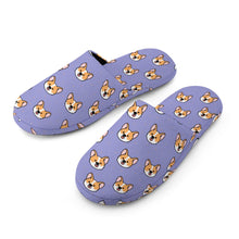 Load image into Gallery viewer, Corgi Slippers for Women - Joyful Corgi Charms - Flannel-19