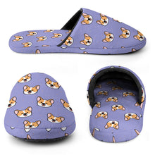 Load image into Gallery viewer, Corgi Slippers for Women - Joyful Corgi Charms - Flannel-20