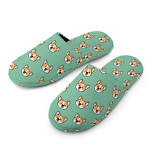 Load image into Gallery viewer, Corgi Slippers for Women - Joyful Corgi Charms - Flannel-25