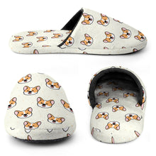Load image into Gallery viewer, Corgi Slippers for Women - Joyful Corgi Charms - Flannel-2