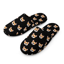 Load image into Gallery viewer, Corgi Slippers for Women - Joyful Corgi Charms - Flannel-31