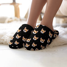 Load image into Gallery viewer, Corgi Slippers for Women - Joyful Corgi Charms - Flannel-33