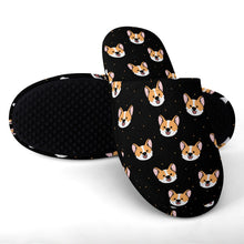 Load image into Gallery viewer, Corgi Slippers for Women - Joyful Corgi Charms - Flannel-34