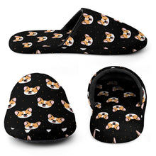 Load image into Gallery viewer, Corgi Slippers for Women - Joyful Corgi Charms - Flannel-35