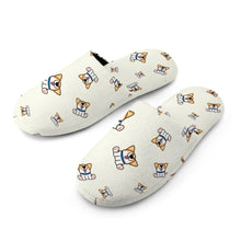 Load image into Gallery viewer, Corgi Slippers for Women - Playful Corgi Antics - Flannel-3