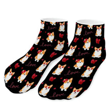 Load image into Gallery viewer, Corgi Socks - Ankle Length - My Corgi My Love-Accessories-Accessories,Corgi,Dog Dad Gifts,Socks-Black-One size-11