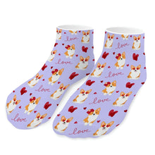 Load image into Gallery viewer, Corgi Socks - Ankle Length - My Corgi My Love-Accessories-Accessories,Corgi,Dog Dad Gifts,Socks-Lavender-One size-1