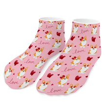 Load image into Gallery viewer, Corgi Socks - Ankle Length - My Corgi My Love-Accessories-Accessories,Corgi,Dog Dad Gifts,Socks-Pink-One size-6