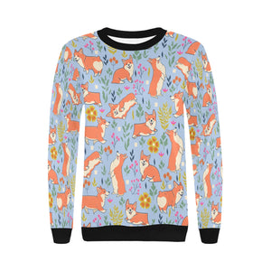 Flower Garden Corgi Love Women's Sweatshirt - 4 Colors-Apparel-Apparel, Corgi, Sweatshirt-6